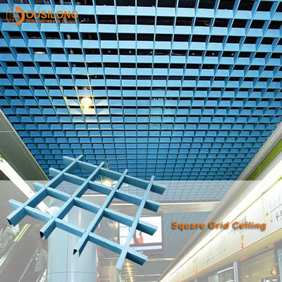 Bina Duvarı Tavan Kaplaması Dekorasyon Malzemeleri RAL 9016 Asma Metal Kare Hücre Tavan Izgarası