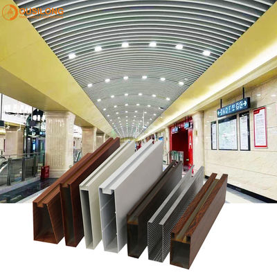 İnşaat Asma Metal Lineer Bölme Şerit Dekoratif Ekstrüde Alüminyum / Alüminyum Profil Duvar Tavan Paneli