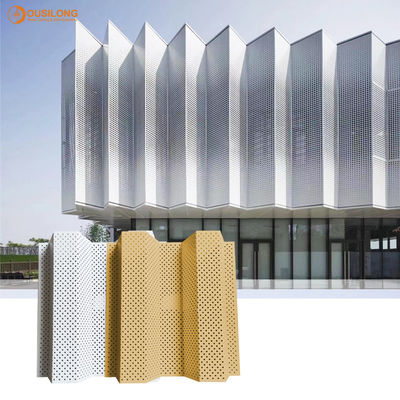 Hava Direnci Oluklu Alüminyum Duvar Panelleri Ticari Bina İçin Mimari Metal Fayans