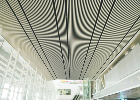 Yüksek Sınıf Alüminyum Boru Hattı Metal Tavan, Müze Beyaz Yanlış Tavan 50mm Çapı