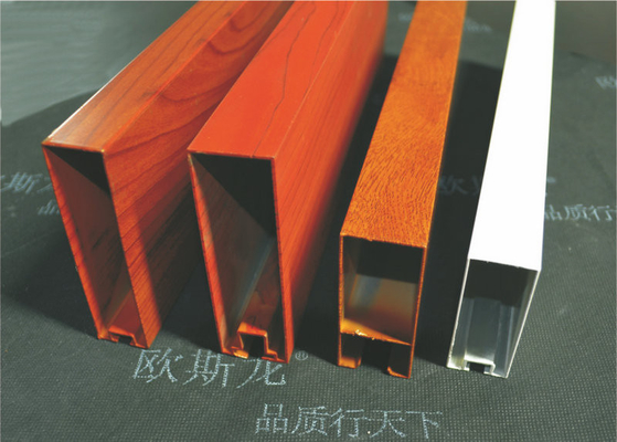 Dekorasyon için Asma Kare Tüp Lineer Metal Tavan, Yanmaz Alüminyum Şerit Tavan