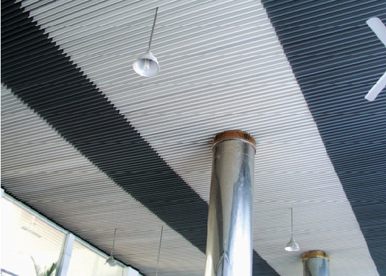 Delikli Eğimli S-şeklinde Alüminyum Şerit Tavan, Akustik Asma Tavan