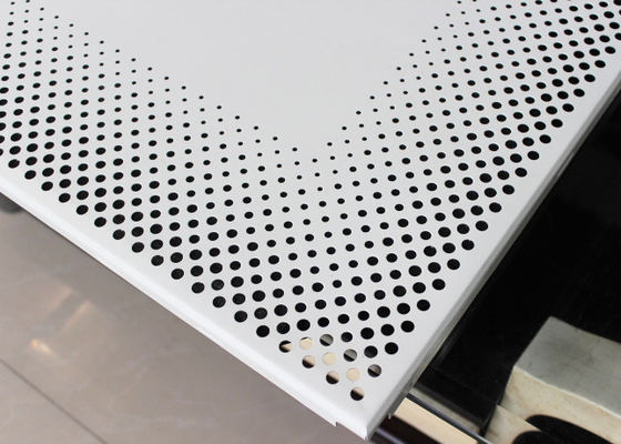 Tavan Panel Kiremit Alüminyum Klips 0.7mm Yuvarlak Delik Perforasyonu ISO9001