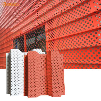Hava Direnci Oluklu Alüminyum Duvar Panelleri Ticari Bina İçin Mimari Metal Fayans