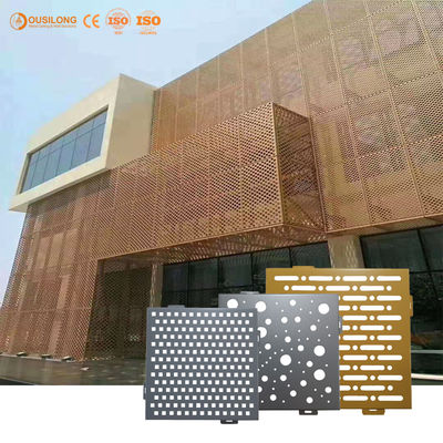 Mimari Süsleme için CNC Kesim Giydirme Cephe Paneli Delikli Alüminyum Cephe Kaplama Panelleri